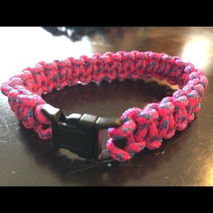 Pink and blue paracord rope bracelet